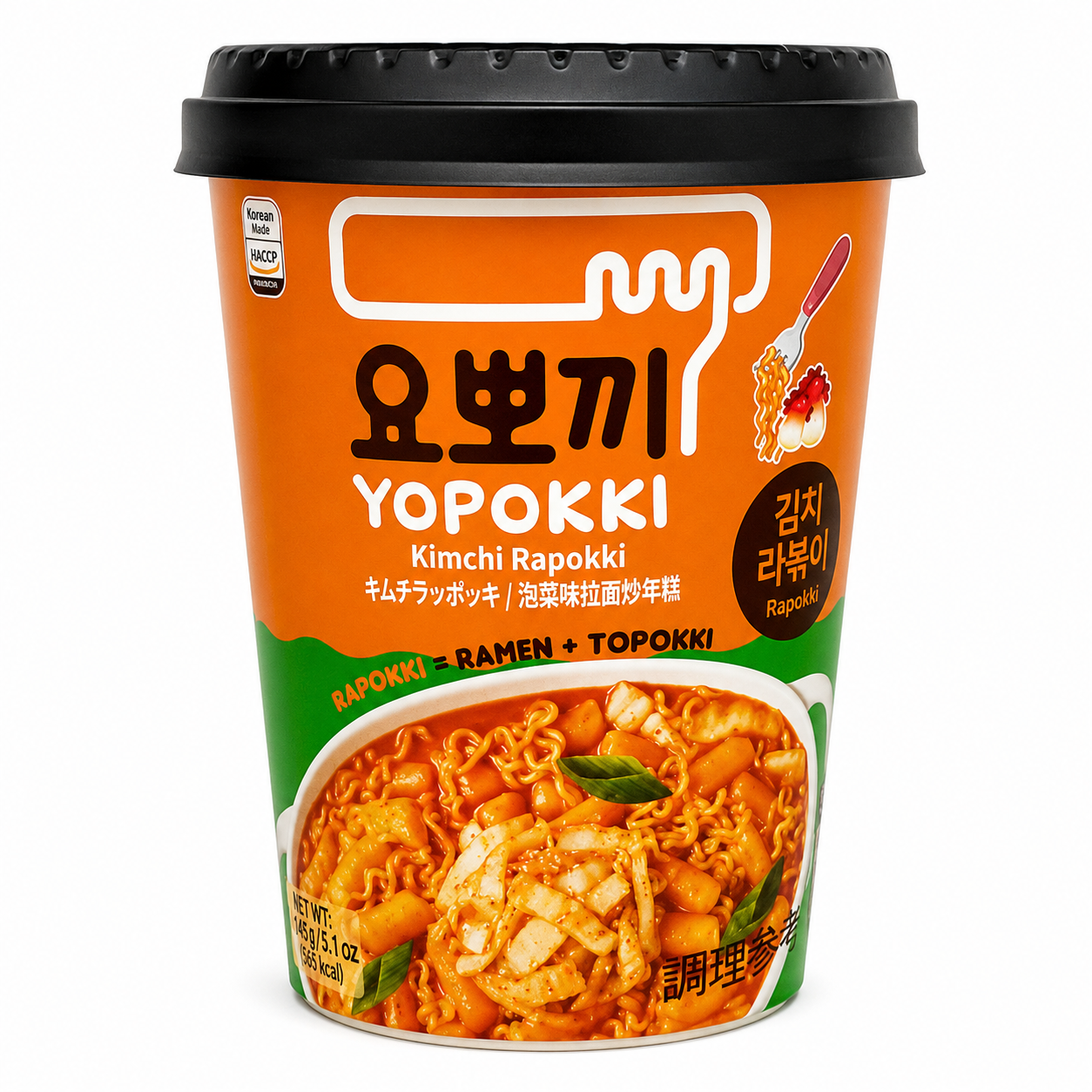 Yopokki Topokki et Nouilles Ramen en Bol, Saveur Kimchi, 145 g