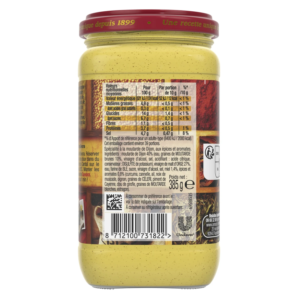SAVORA Moutarde aux 11 épices et aromates 385g