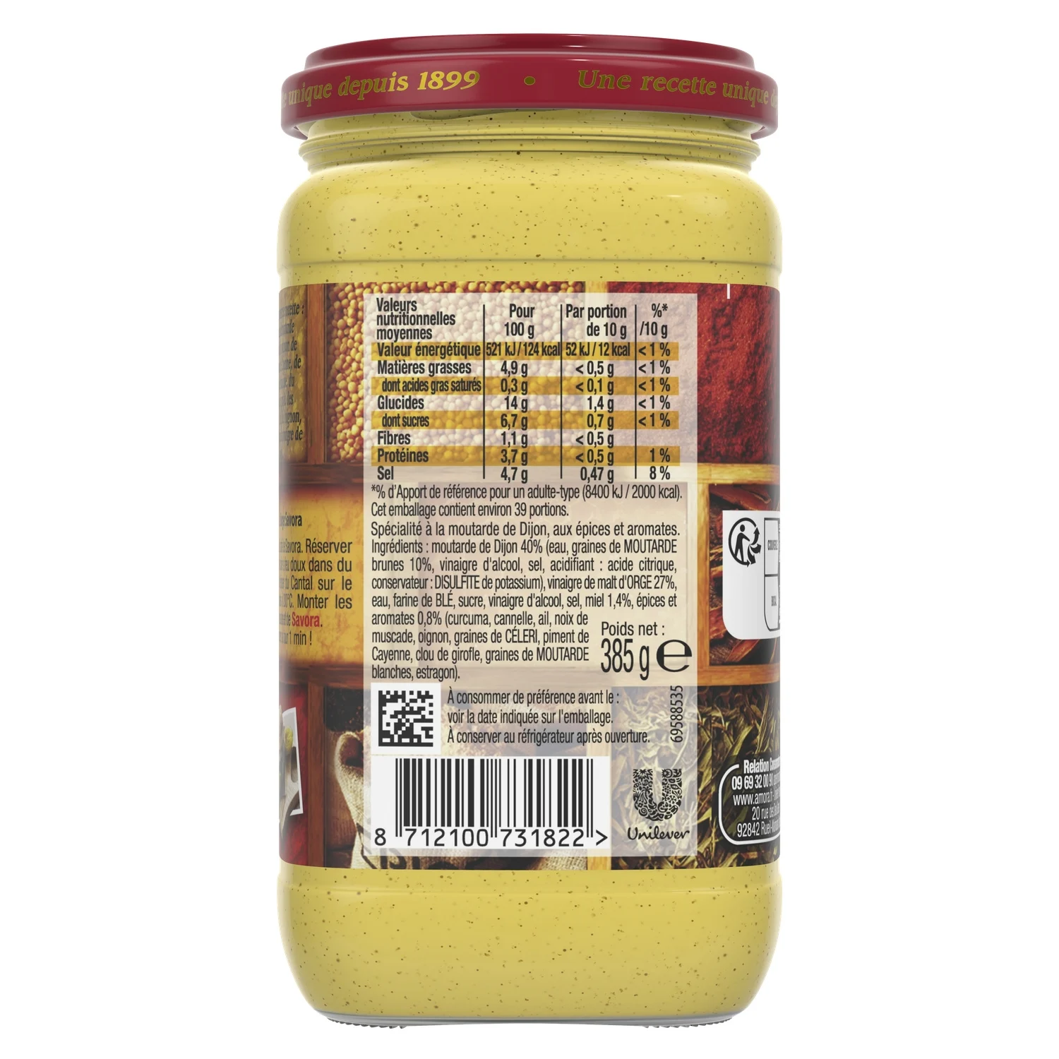 SAVORA Moutarde aux 11 épices et aromates 385g