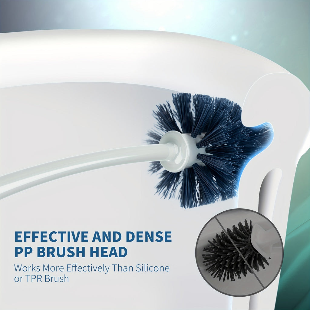 emmama Brosse WC avec support pour salle de bain, gris, 1 pièce