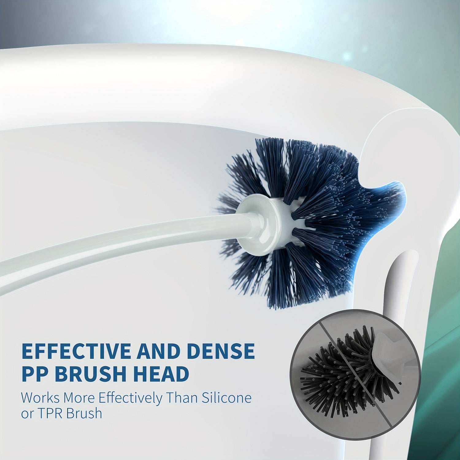 emmama Brosse WC avec support pour salle de bain, gris, 1 pièce