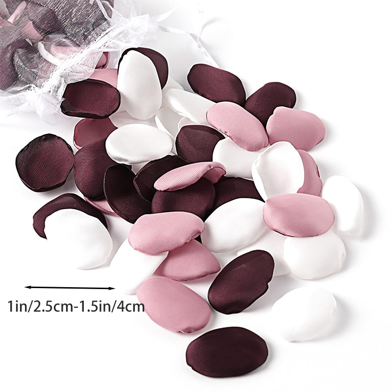 200 pièces 1,5 in / 3,8 cm pétales de fleurs artificielles pétales de fleurs de rose en soie pour la Saint-Valentin, pétales de fleurs à jeter lors d'un mariage, mariée
