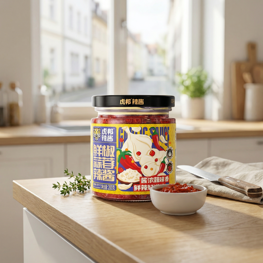 Sauce Piquante HB Tête de Tigre - Sauce Fraîche Piment et Ail 200g