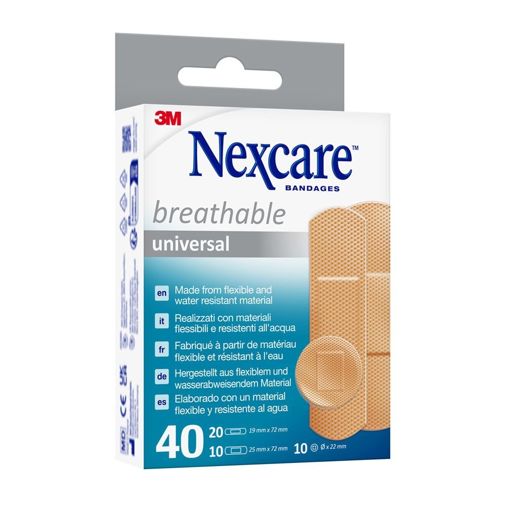 NEXCARE™ Breathable Universal Pansements Respirants Universels Mix – 40 pansements