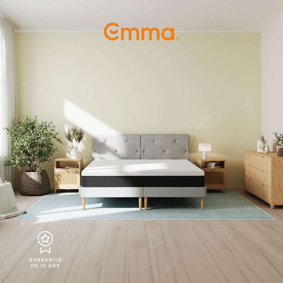 EMMA | Matelas Original Lite+ 140x190 cm | Ressorts + Mousse à Mémoire de Forme | Housse Plus Respirante| Confort 5 couches 22cm