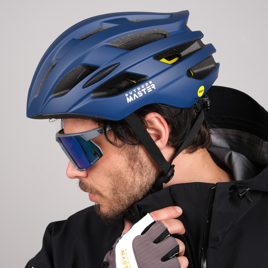 OutdoorMaster MIPS Casque de vélo de route pour adultes bleu - Taille L
