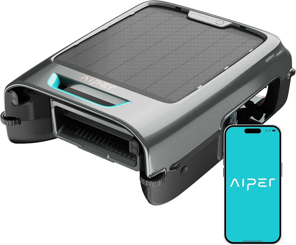 Aiper EcoSurfer S2 – Robot écumeur de piscine solaire sans fil | Nettoyage de surface 24 h/24, 7 j/7 avec autonomie 35 h, Contrôle via application Wi-Fi/Bluetooth