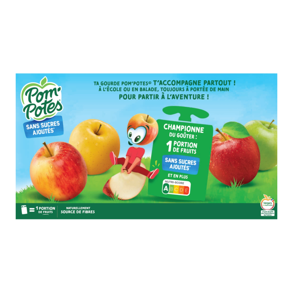 MATERNE POM'POTES Non sucré à la pomme naturelle, 12 x 90 g
