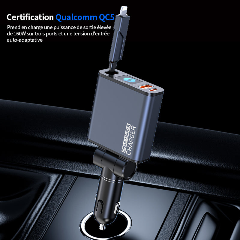 ATSHARK K006S Chargeur de voiture Verre/plastique technique PC+ABS/alliage d'aluminium 1 pièce Bleu noir