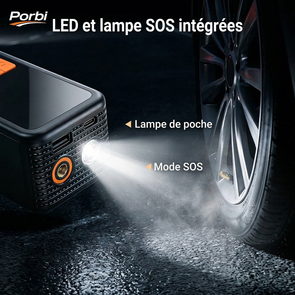 Pompe à air portable Porbi Q16, Noir