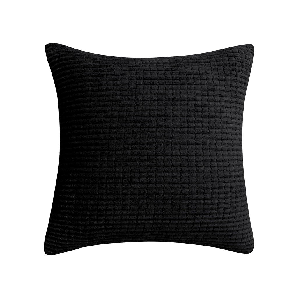 Deconovo Housse de coussin en velours 45 x 45 cm - Noir - 1 pièce