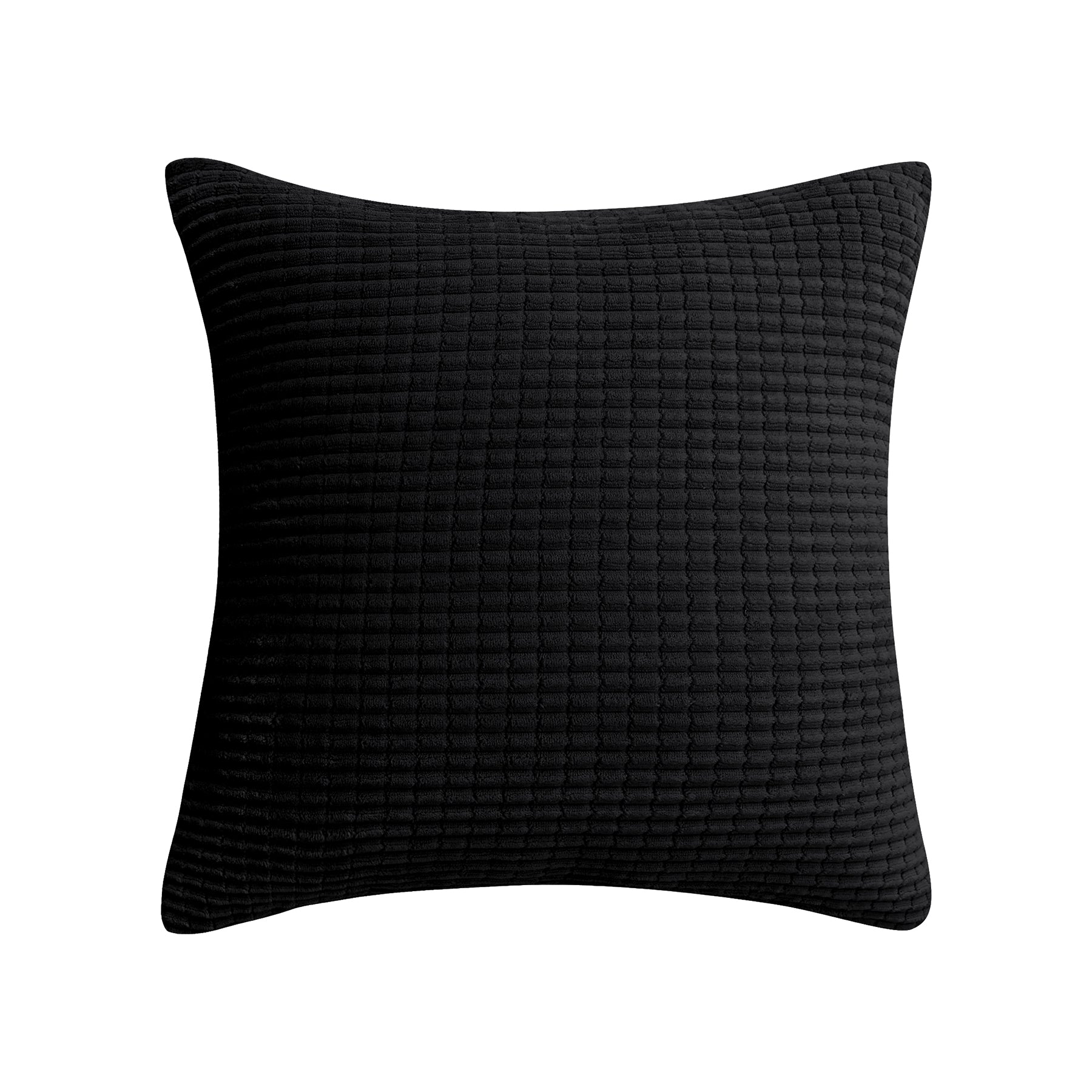 Deconovo Housse de coussin en velours 45 x 45 cm - Noir - 1 pièce