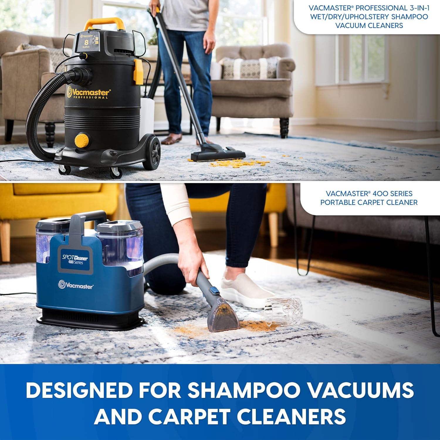 Vacmaster Shampoing pour tapis Wash & Refresh Febreze concentré, élimine les taches et les odeurs pour toutes les shampouineuses pour tapis