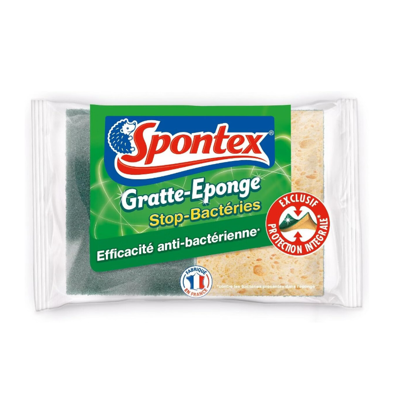 SPONTEX Éponges à récurer antibactériennes - Lot de 2