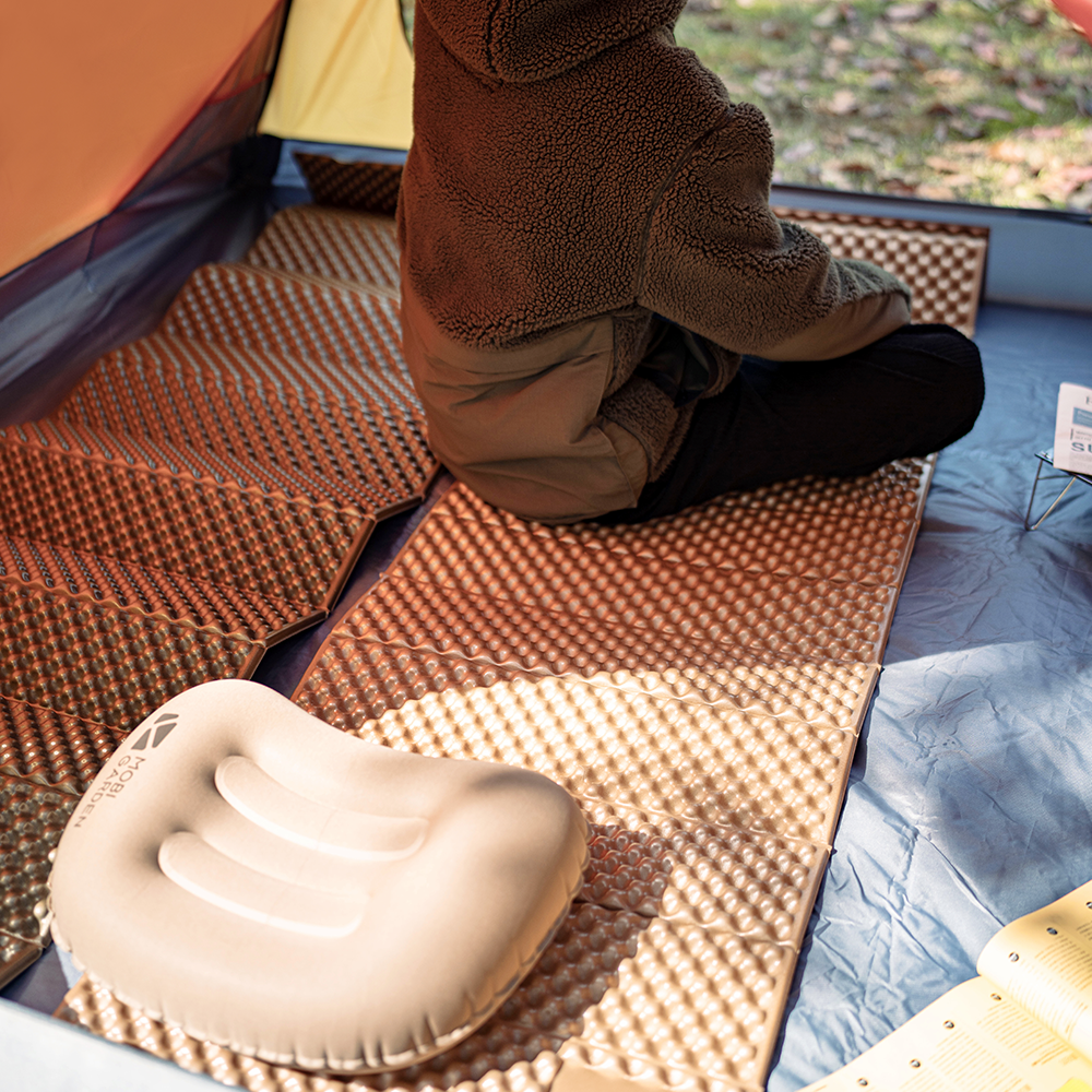 Mobi Garden, NT Egg Crate Matelas de sol isolé, Matelas de camping pliable, Tapis de sol isolé, Sable, Portable