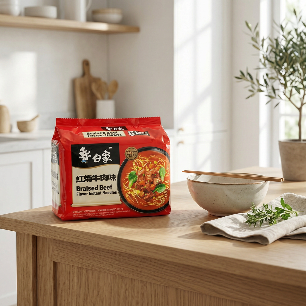 Bai Xiang Nouilles saveur bœuf braisé - 107 g x 5