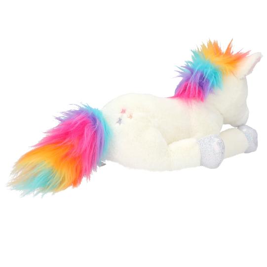 Ylvi Licorne couchée en peluche Naya 30 cm - Crinière arc-en-ciel super douce