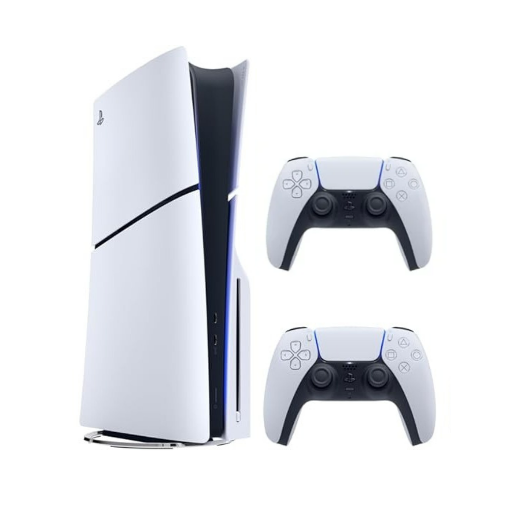 Sony PlayStation Bundle : Console Slim Standard avec manette sans fil DualSense - Blanc - Édition limitée Fortnite Flowering Chaos - Version UE + Manette sans fil DualSense - Blanc