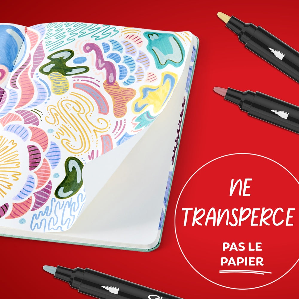 Sharpie Feutres acrylique | Pointe ogive | Feutres de coloriage adulte idéal pour coloriage mystère, dessiner etc. | Encre anti-bavures à base d’eau | Teintes Chaudes | Lot de 12