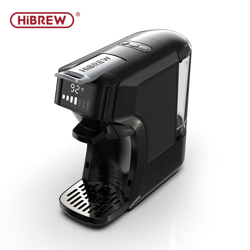 HiBREW H1C Machine à café à capsules 6-en-1, Extraction haute pression 20 bars, Multi-dosettes et café moulu, Réservoir compact, Infusion chaude et froide - Noir