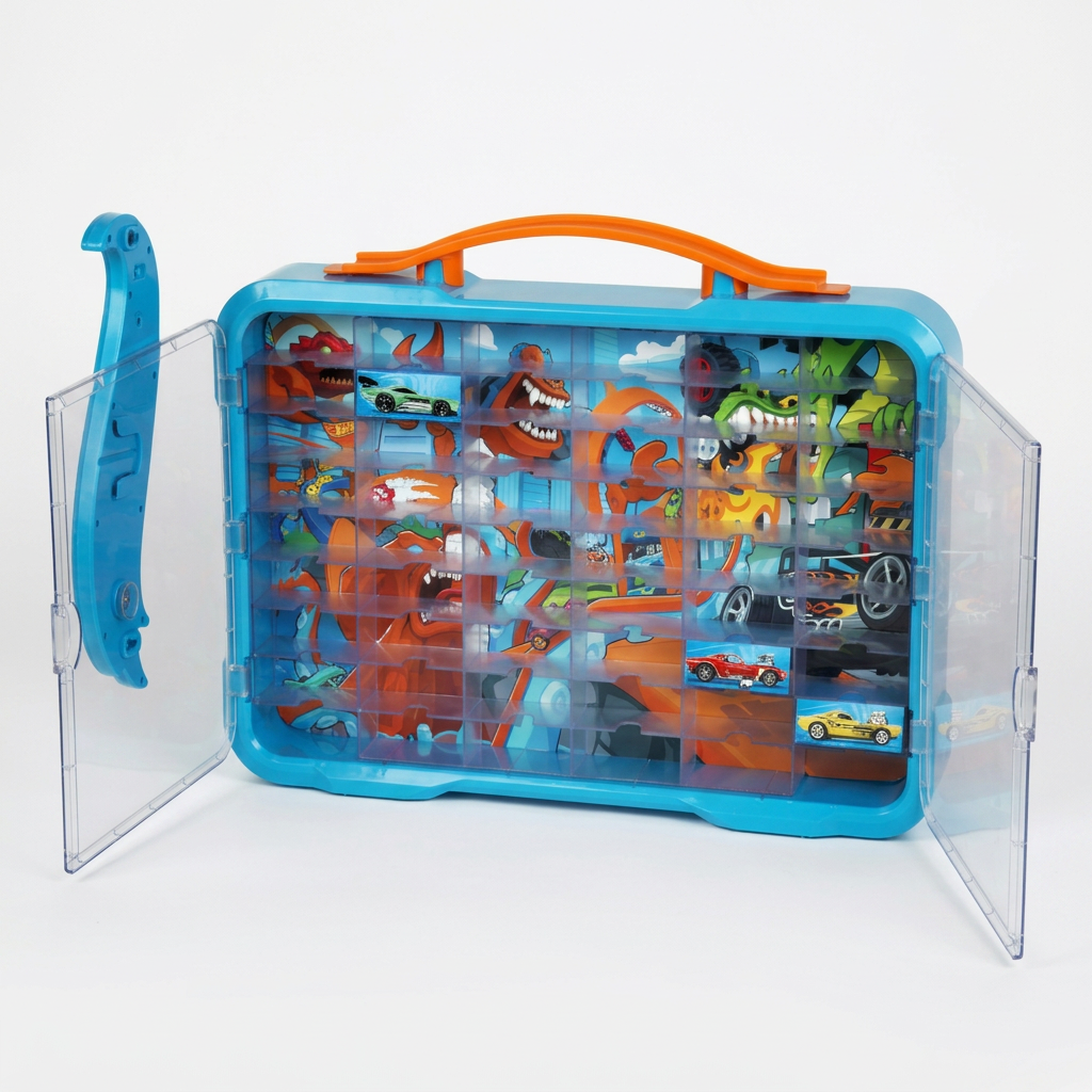 Theo Klein Hot Wheels Valise de Présentation 2408 avec Fonction Lumineuse pour 54 Voitures