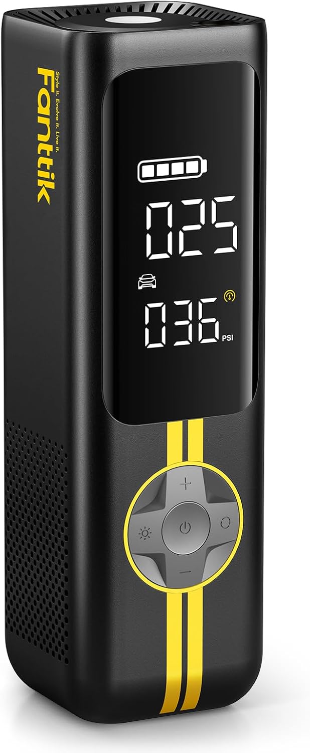 Fanttik X8 APEX Gonfleur de pneus et compresseur d’air portable sans fil, gonflage rapide en 1 min, 150 PSI, double écran LED, adapté aux monospaces, voitures, vélos, motos, pneus jusqu’à 26,3 po
