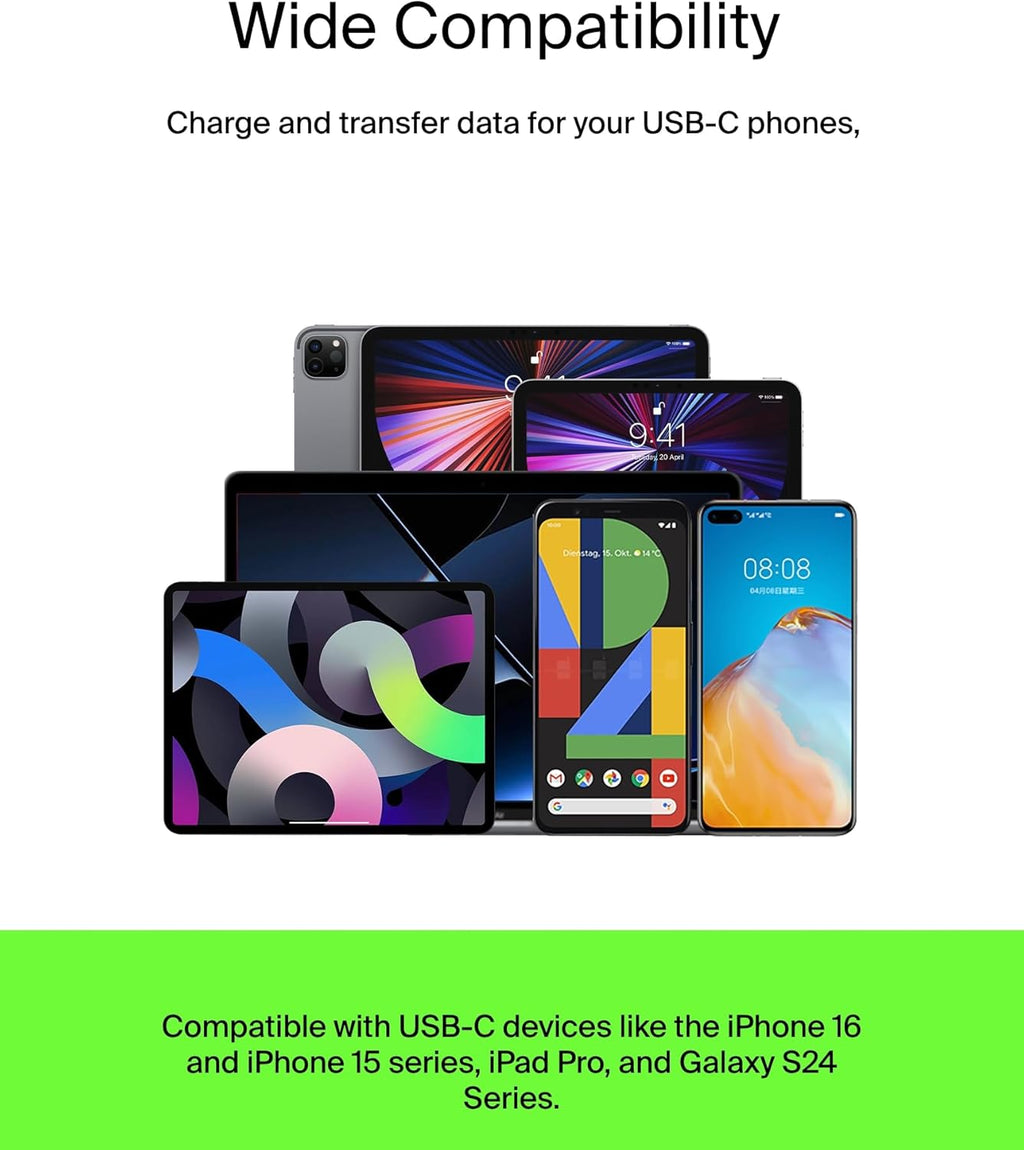 Belkin câble tressé USB-C vers USB-A pour smartphone blanc - 1 m