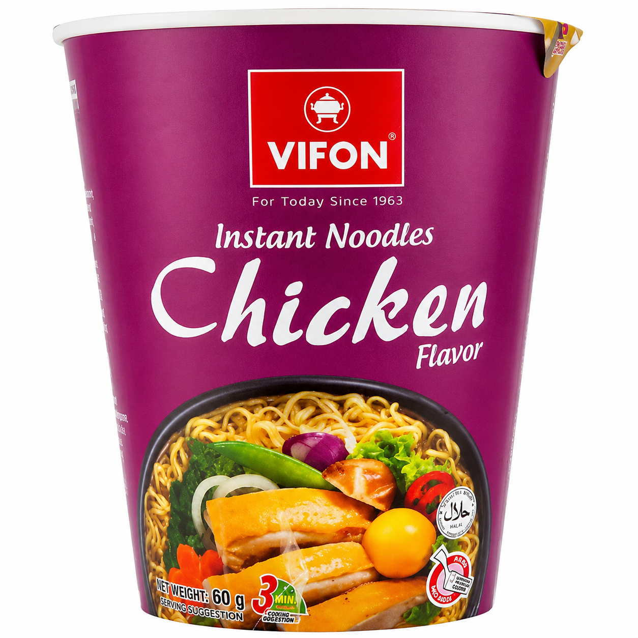 Vifon Nouilles Instantanées en Cup Saveur Poulet 60 g