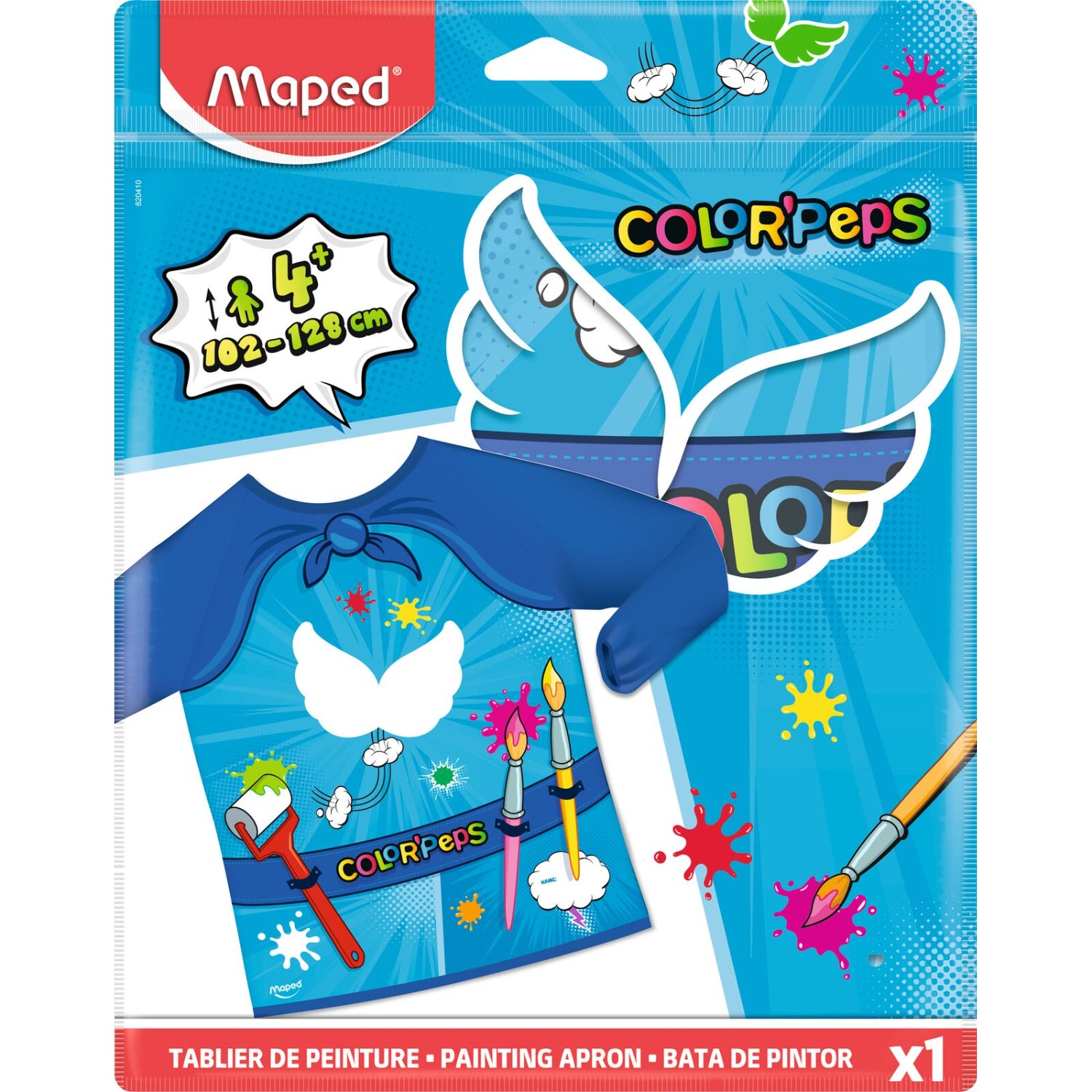 Maped Color'Peps Tablier de peinture pour enfants manches longues 4-8 ans