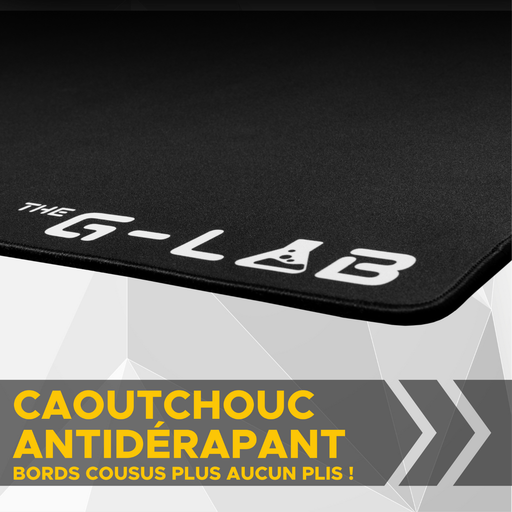 THE G-LAB Mercury Pad Tapis de Souris Gaming XXXL (1200 x 570 mm) Surface de Contrôle, Base Antidérapante, Bords Cousus - Noir