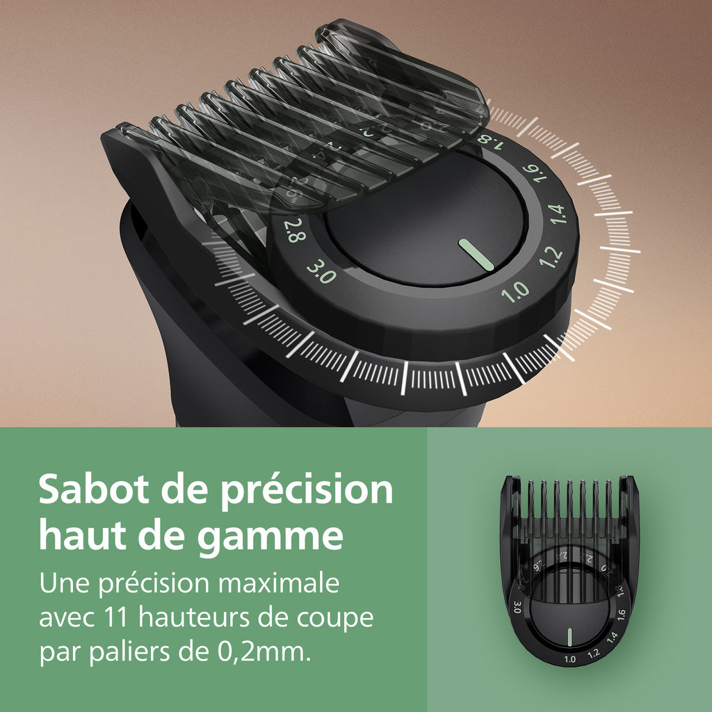 Philips Series 7000 MG7941/15 Tondeuse pour corps homme avec 17 accessoires visage, cheveux et corps, technologie BeardSense, sabot de précision premium, 120 min d'autonomie, 100 % étanche - Gris