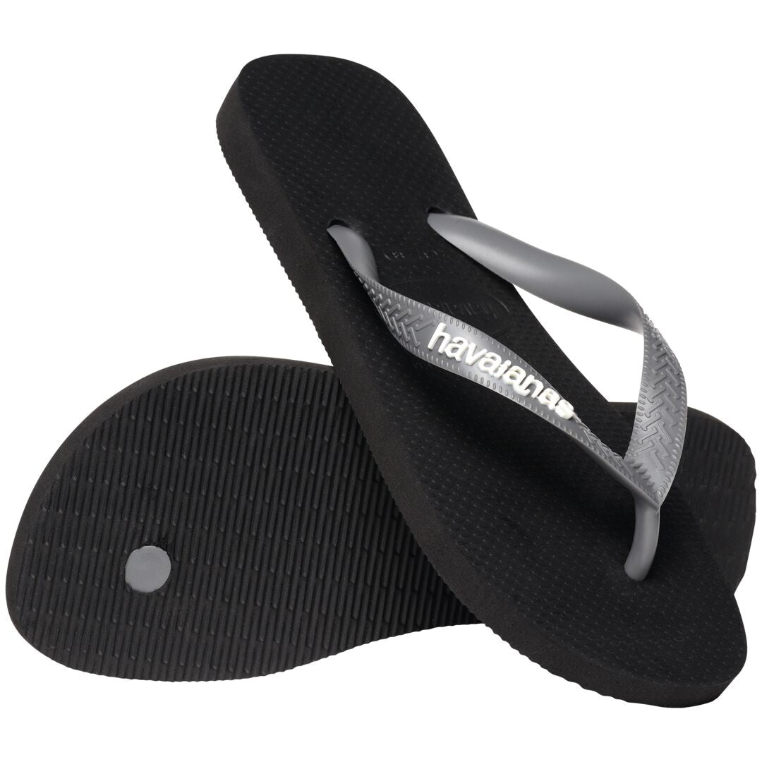HAVAIANAS Top Logo Pop Up Tongs Black/Steel Grey
