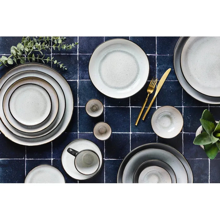 BJÖRN IRIS Lot de 2 plateaux de service blanc ivoire - Ø 32 cm