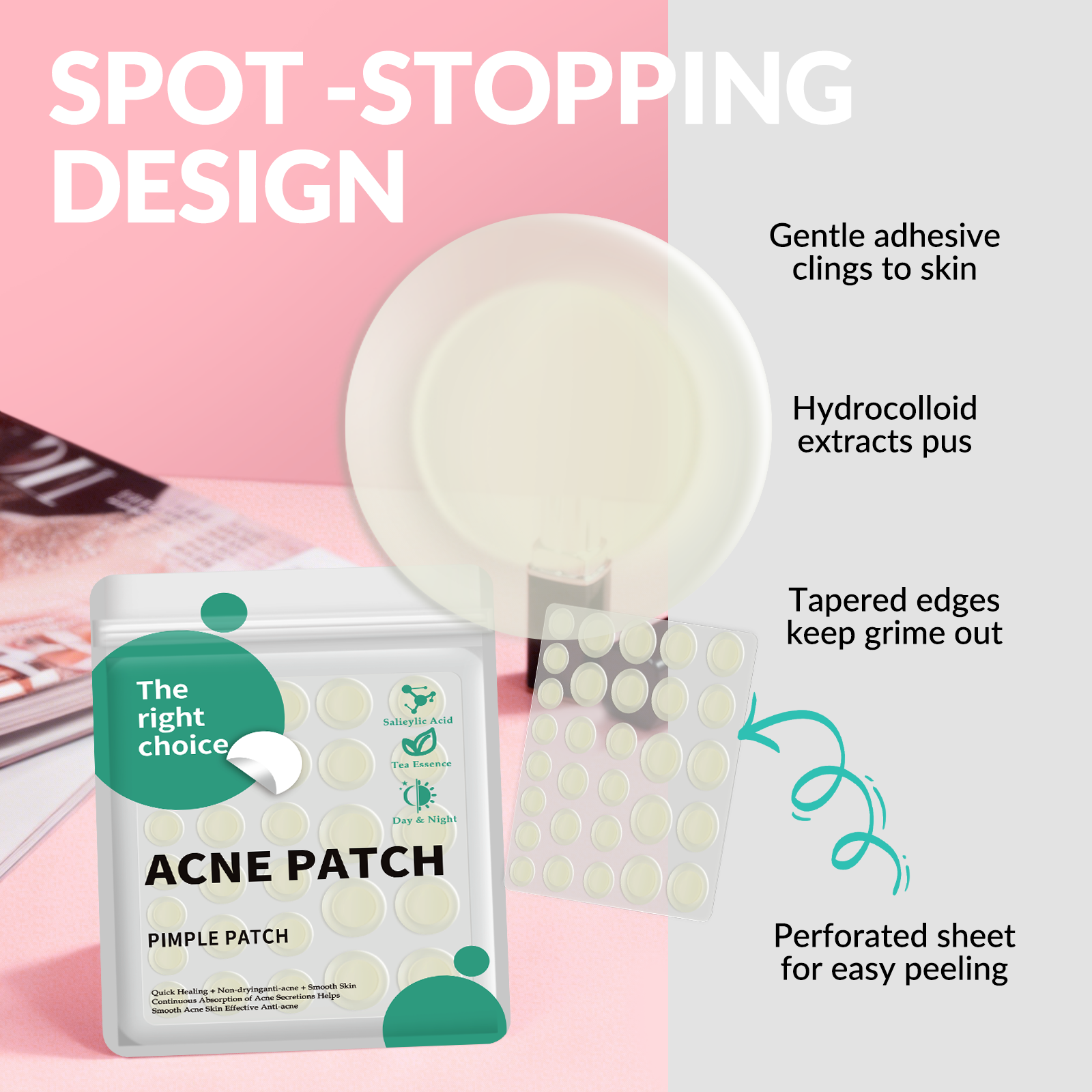 GAONLY 30 patchs anti-acné - 8 feuilles
