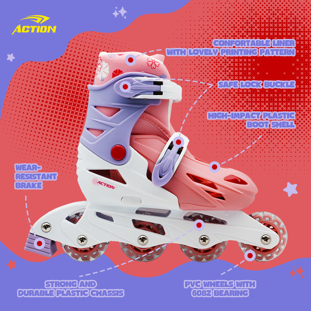 ACTION Patins à roulettes en ligne PW-128D - XS