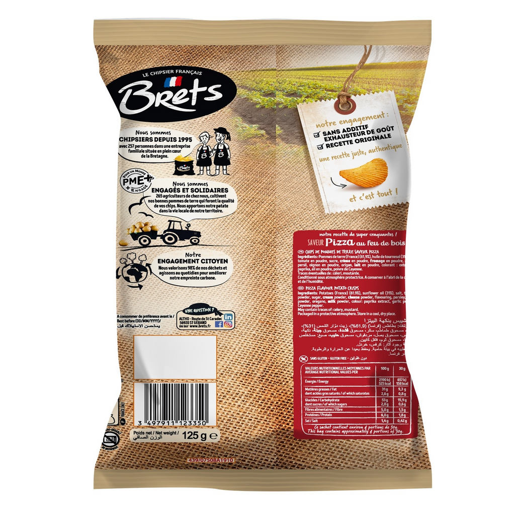 BRET'S Chips saveur pizza au feu de bois - 125 g