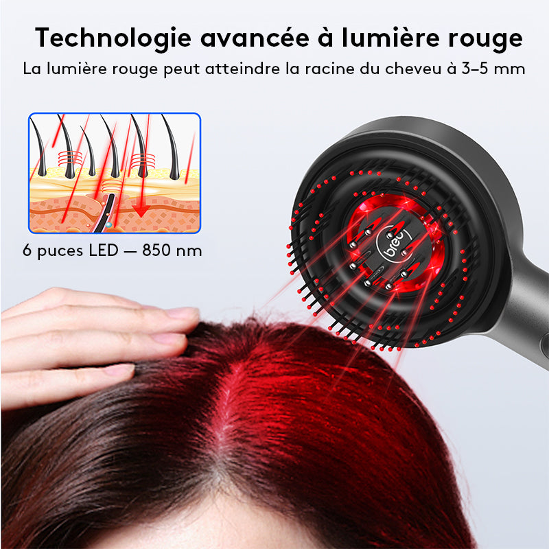 Breo Scalp3 Brosse de massage shiatsu électrique sans fil pour cuir chevelu étanche IPX7