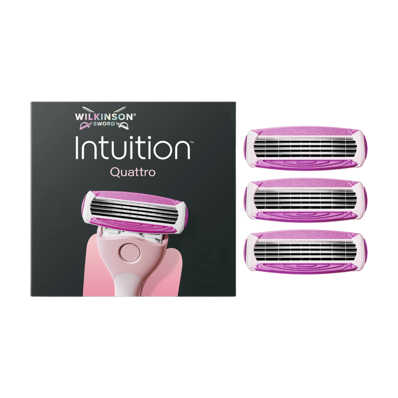 WILKINSON SWORD Intuition Quattro - Lames de Rasoir Pour Femme - 3 Recharges