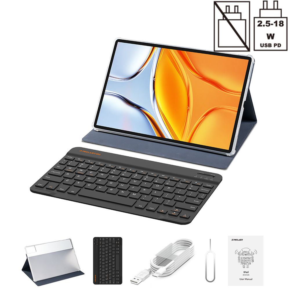 TECLAST T70 Tablette Android 14 pouces 1920 x 1200 Helio G99 Octa-Core 20 Go RAM Stockage 256 Go 4G LTE Wi-Fi double bande Bluetooth 5,2 10 000 mAh avec étui et clavier