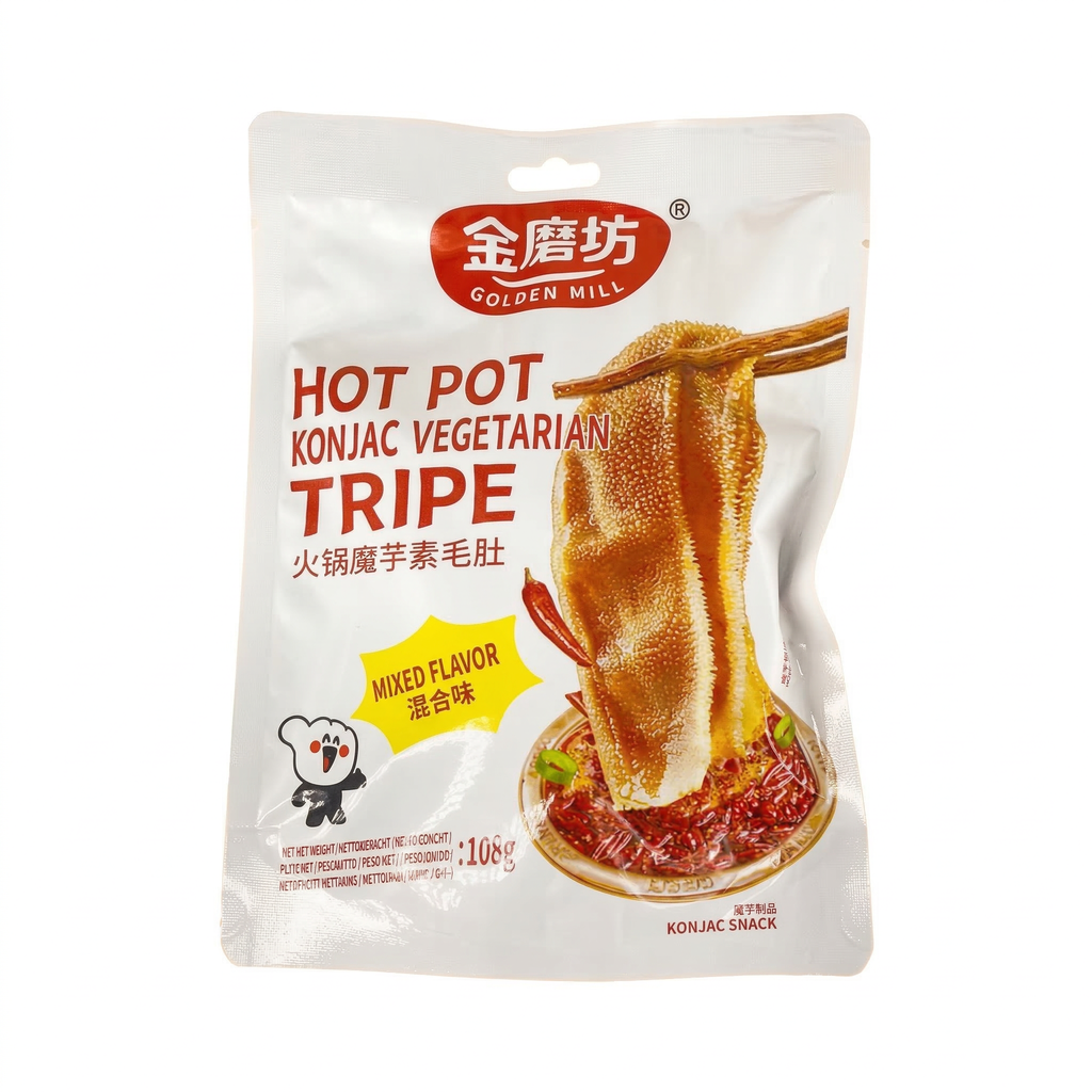 En-cas Végétal Épicé Golden Mill à base de Konjac - Saveurs Variées, 108g
