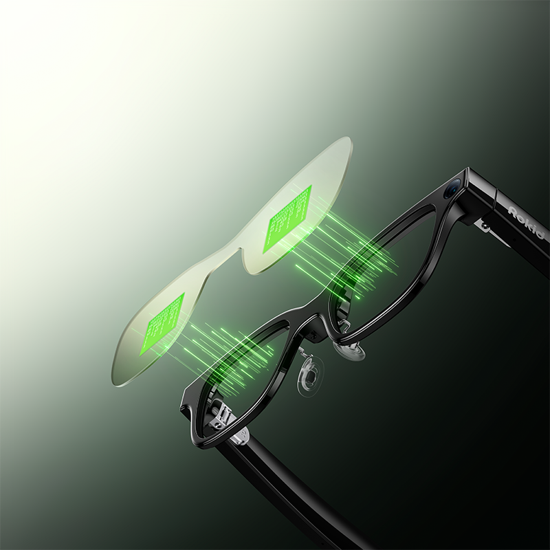 Lunettes Rokid (avec écran), lunettes intelligentes IA et RA, premières lunettes IA avec prise en charge de ChatGPT et Gemini, ultra-légères 49 g, traduction et navigation en temps réel, prise de notes lors des réunions