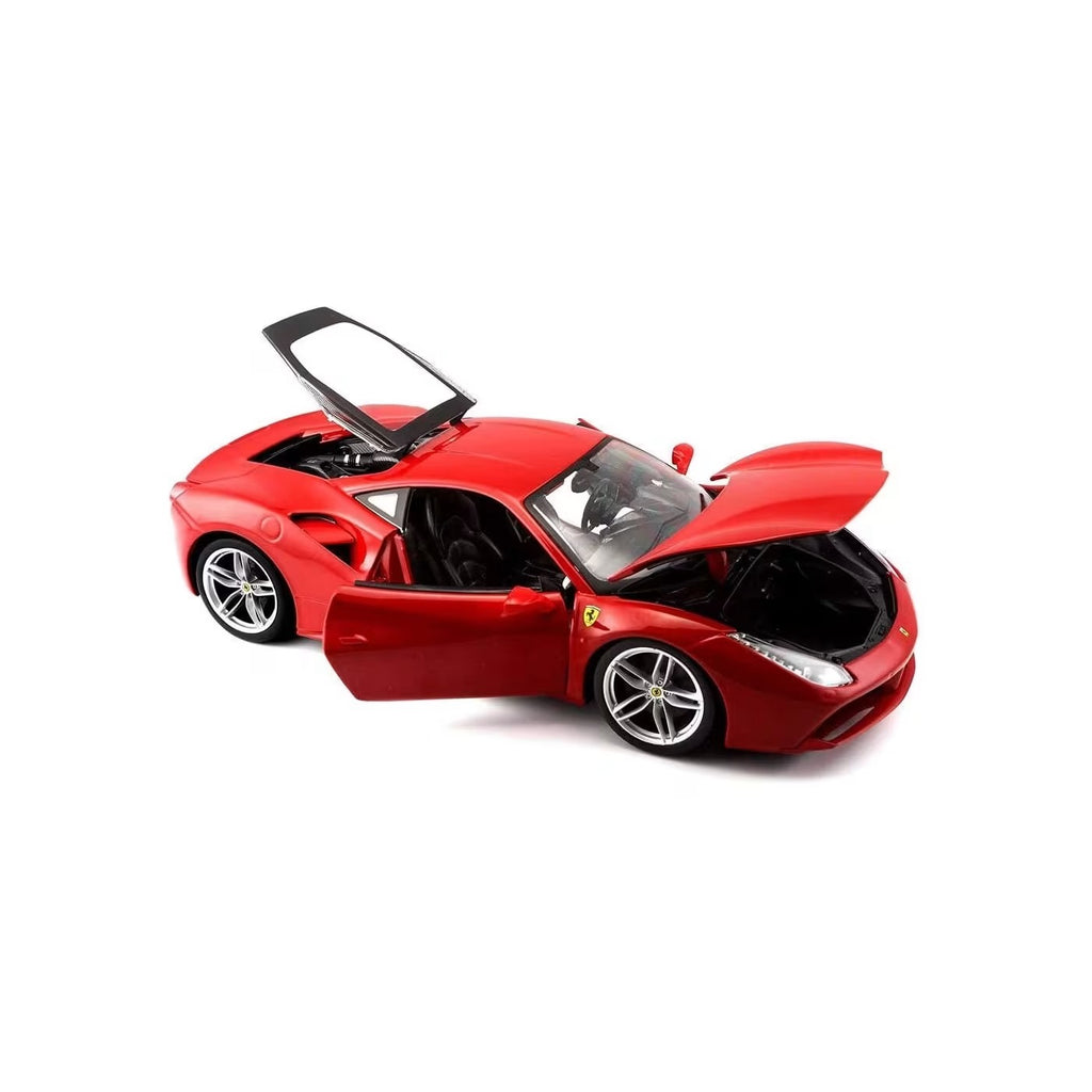 Bburago 1:18 Race & Play Ferrari 488 GTB Voiture Miniature en Métal - Rouge (18-16008 / 16008)