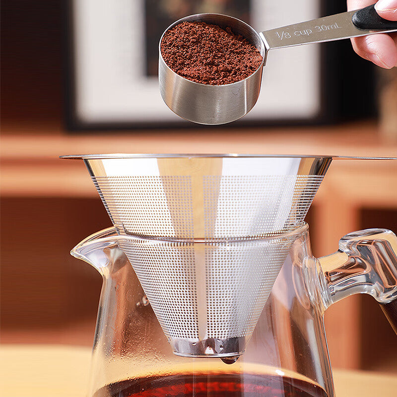 BJ Filtre à café manuel en acier inoxydable 304, 800 mailles