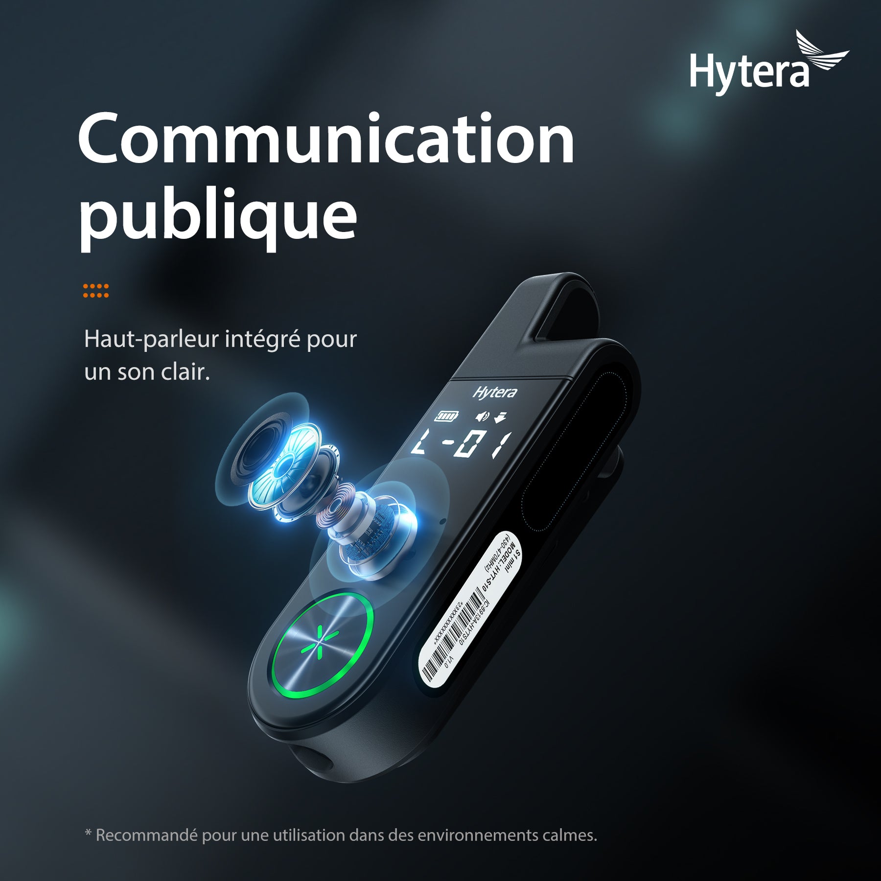Talkie-Walkie Hytera S1 Mini PMR446 Sans Licence Ultra-Fin Compact Léger Radio Analogique avec Prise Audio 3.5mm et Charge Rapide Type-C
