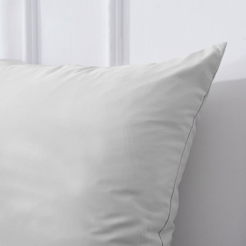 MEROPE, Taie d'oreiller en bambou, 80x80 cm, gris clair, lot de 2