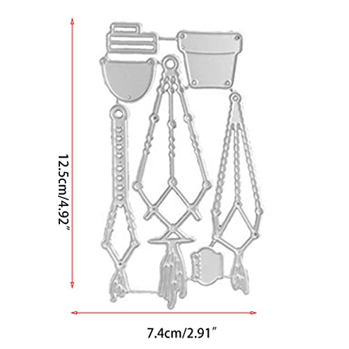 WhereHike Tampon pour scrapbooking, Pot de fleurs suspendu, Matrice de découpe en métal, Pochoir, Gabarit pour papier carte album de scrapbooking