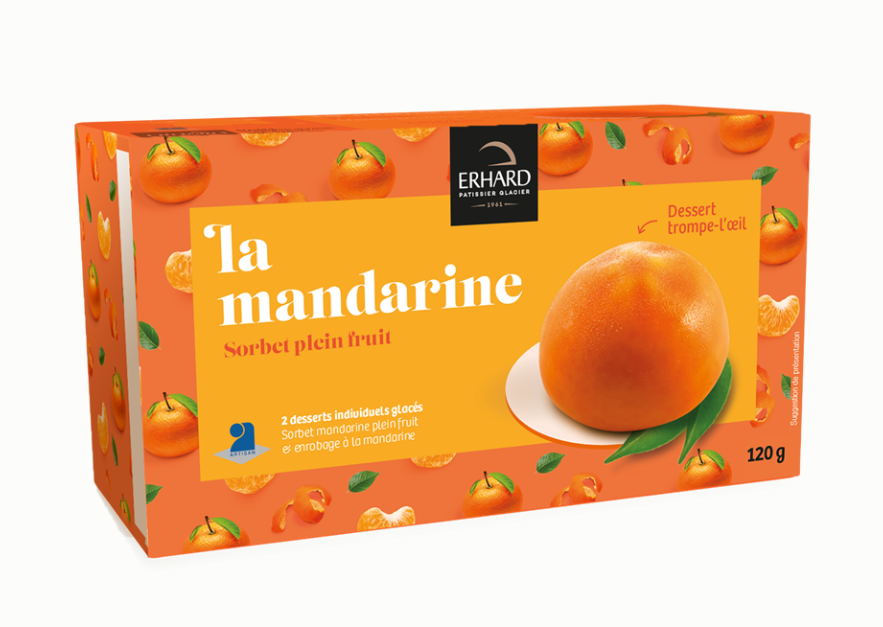 ERHARD Trompe l'œil glacé Mandarine x2 120g