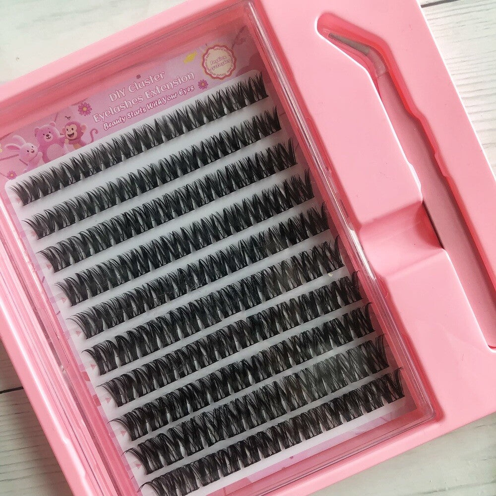 MeoMagic - Kit de faux cils précollés avec pinces à épiler - 10 lignes - WM3