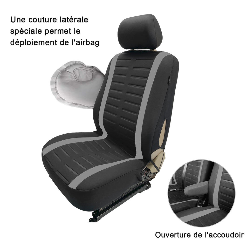 Porbi Y37716 Ensembles de housses de sièges auto, Gris