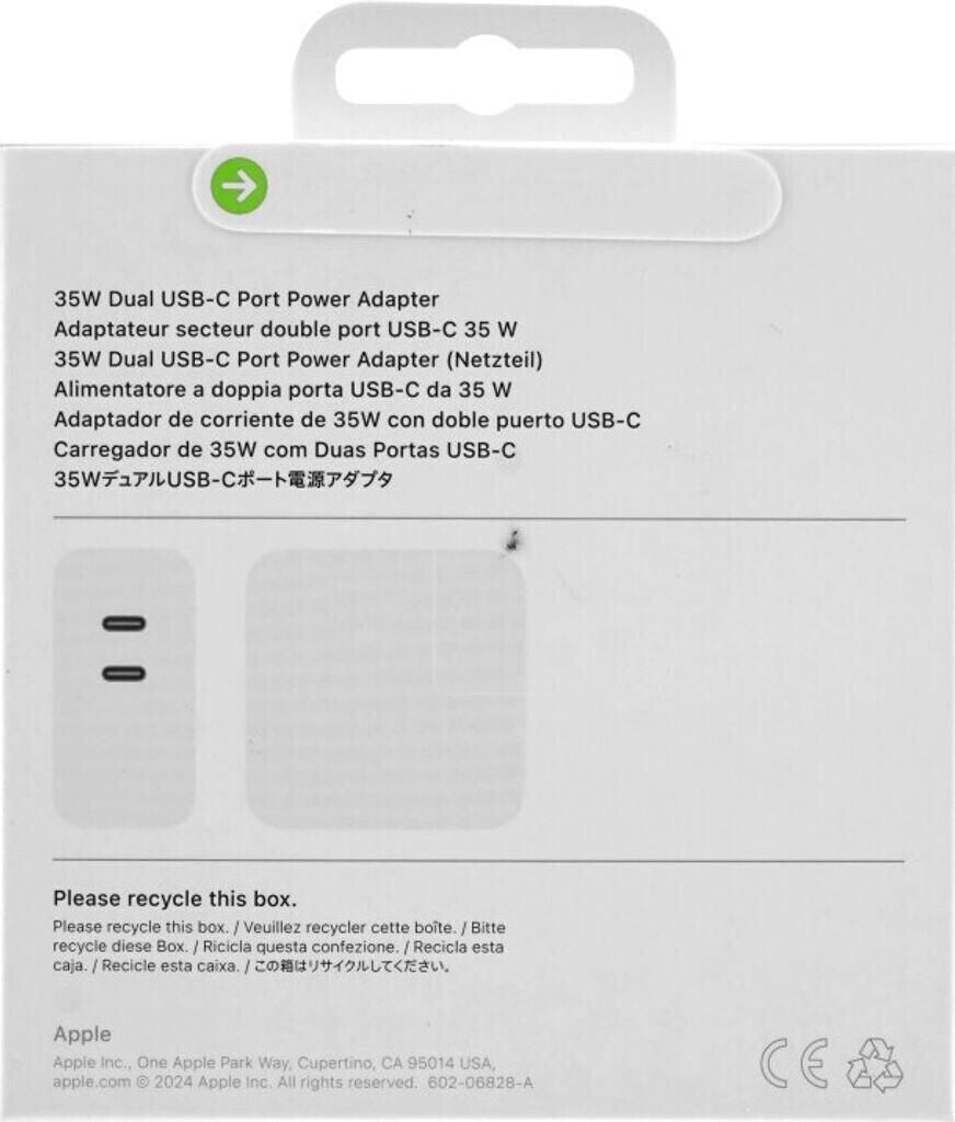 Apple adaptateur secteur double port USB-C 35 W